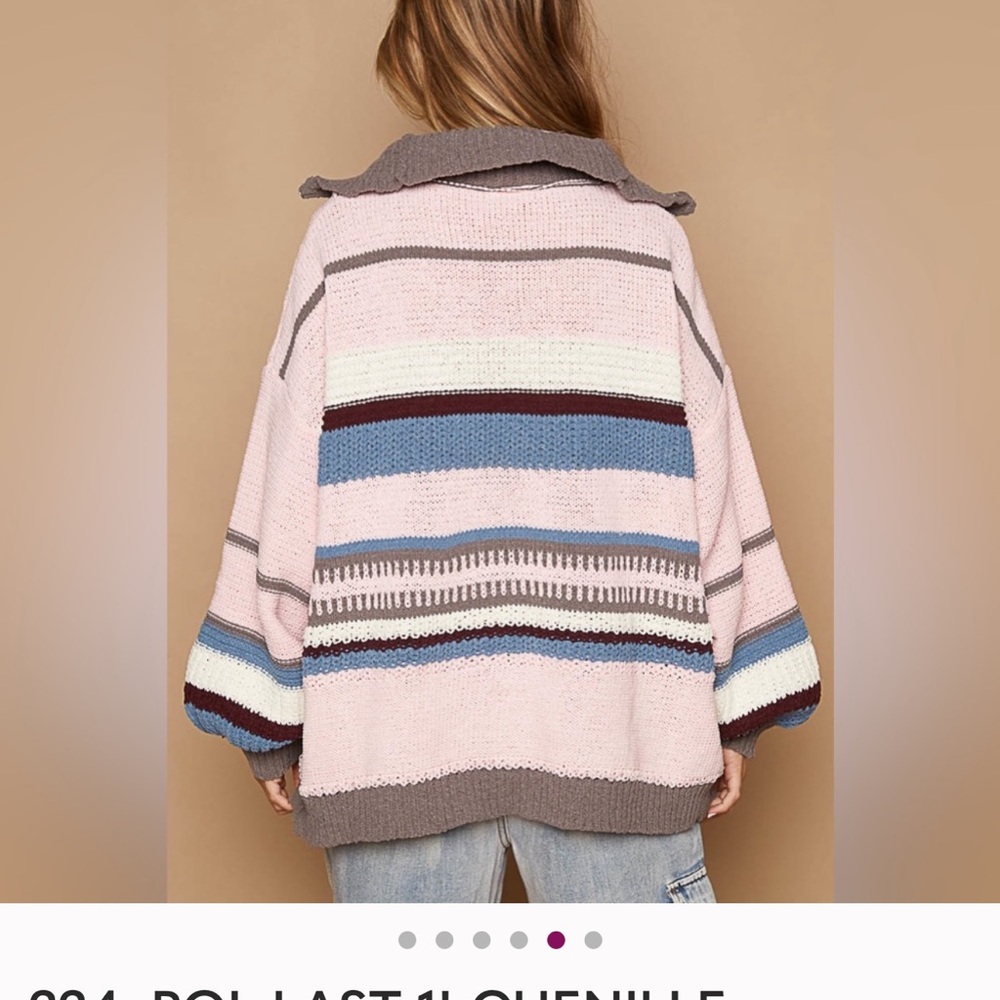POL oversized Women's Multicolor Chenille Sweater - Picture 3 of 7